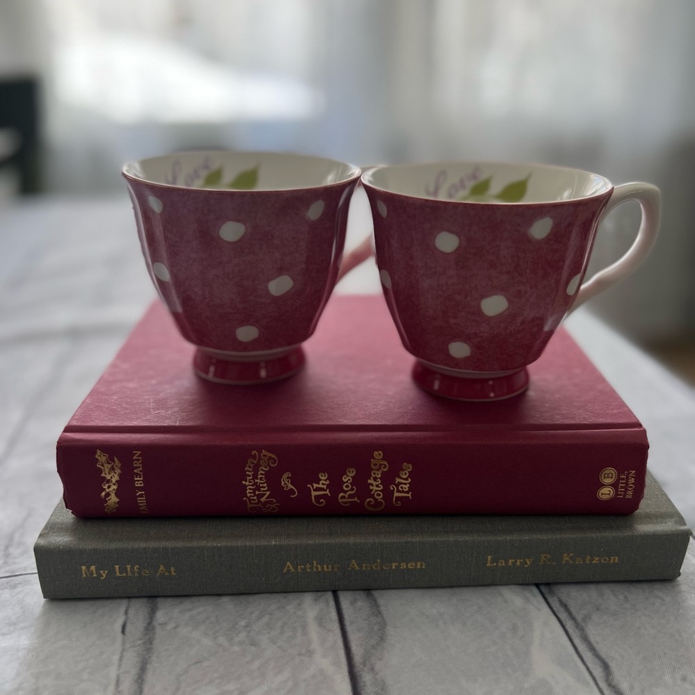 The studio Shop SUSAN WINGET LOVE polka dots tea cups set of 2